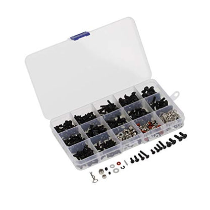 500PCS Universal RC Car Screws Box Kit Screws Hardware Fasteners Assortment Set Compatible with Axial traxxas HSP SCX10 TRX4 Redcat HPI Arrma Losi 1/8 1/10 1/12 1/16 Scale RC Cars