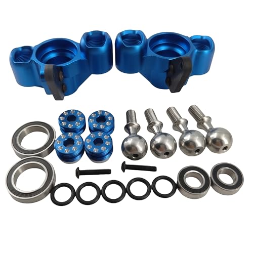 Steering Knuckles & Caster Blocks for ARRMA Kraton Outcast Notorious 6S (Blue) | Aluminum,Front,Pivot Balls,1/8 Scale,BLX,AR330505 ARAC9366,CNC Machined,High Strength,Precision Fit - color: Blue