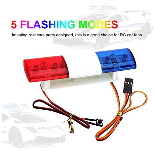 RC Car Alarming Light,WONFAST RC Model LED Police Night Light Bar Flash Lamp Compatible with 1/10 1/8 RC Model Car for HSP Tamiya CC01 Axial SCX10(Blue/Red) - color: Blue/Red