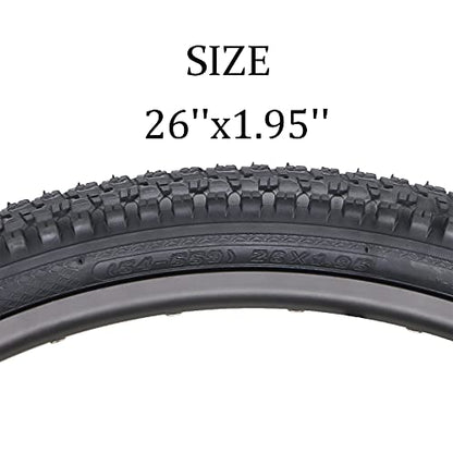 Hycline Mountain Bike Tire: 20/24/26/27.5-inch Folding Replacement High-Performance Wear-Resistant Bicycle Tires for MTB Off-Road Bike - size: 26x1.95 30TPI, style: Qty 2 Tires