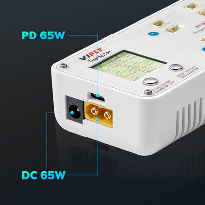 ToothStor 4-Port 2S LiPo Balance Charger w/Storage Mode | RC Storage Charger for Battery Health, Supports JST-XH Balance Plug & BT3.0 Connector