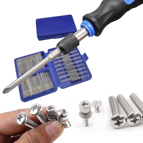 50Pcs Extra Long Security Bit Set,Screwdriver Bit Set, Extra Long Magnetic Driver Kit CR-V ABS Screwdriver Bit, Square Flat Hex Spline Clutch Torq Multi Sizes Screwdriver Bits