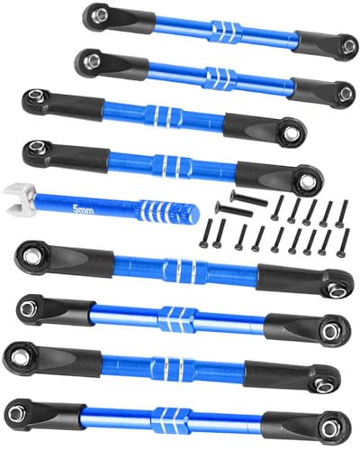 RC Adjustable Turnbuckles Links Upgrades Parts for 1/16 Mini E-Revo Summit Truck RC Car.Aluminum Front Rear Adjustable Turnbuckles Camber Links Toe Link Hops Up,Navy Blue - color: Navy Blue(for 1/16)