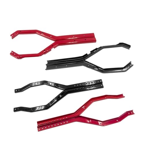 RC Car Parts for Axial for Scx10 Iii 1/10 Rc Crawler Car Heavy Duty Wheelbase Adjustable Metal for Chassis Frame Rail Set Upgrade Parts Accessories(Red) - size: Red