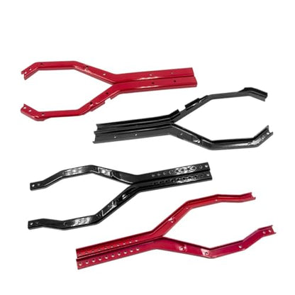 RC Car Parts for Axial for Scx10 Iii 1/10 Rc Crawler Car Heavy Duty Wheelbase Adjustable Metal for Chassis Frame Rail Set Upgrade Parts Accessories(Red) - size: Red