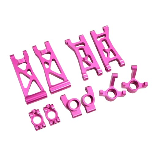 Metal Steering Knuckles C Hubs Suspension Arms CVD Shaft for 1/24 Losi Micro b Rc Car 2WD Buggy Chassis Plate Linkage Upgrades (Set 1 Pink)