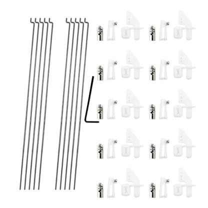 10PCS 1.2 x 200mm Pushrod with 10PCS 1.3mm Adjustable Pushrod Connector Linkage Stopper 10PCS Micro Control Horns with Clevis for RC Airplane Plane Boat DIY Model Toy Parts (10, 1.2x200mm)
