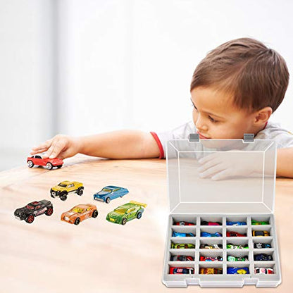 ADAM FULLCASE Hot Wheels Storage Case for 20 Toy Cars, Carrying Box | Portable 20-car Organizer with Fitted Compartments for Die-cast Collections, Easy Storage, Display and Travel, Box Only