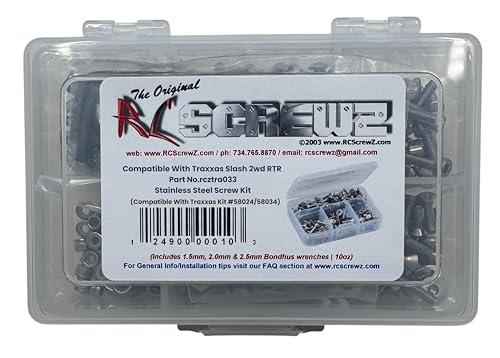 TRA033 - Compatible with Traxxas Slash 2wd RTR Stainless Steel Screw Kit