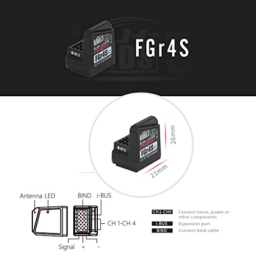 Flysky FGR4S V2 Receiver 2.4GHz 4CH AFHDS 3 Bidirectional PWM PPM IBUS Output 2PCS
