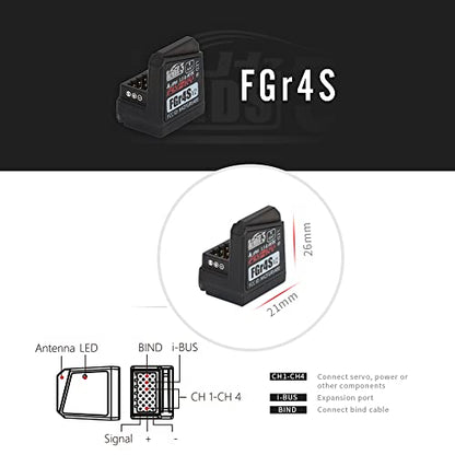 Flysky FGR4S V2 Receiver 2.4GHz 4CH AFHDS 3 Bidirectional PWM PPM IBUS Output 2PCS
