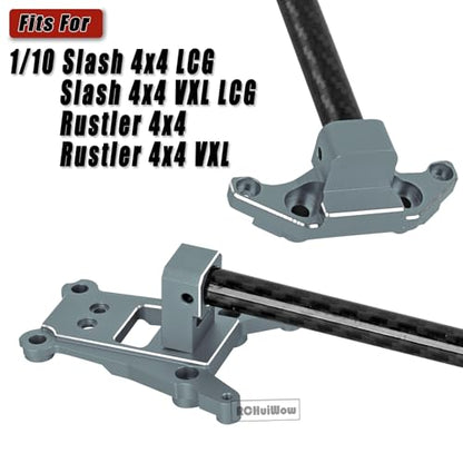 RC Chassis Brace Kit Upgrades Part for 1/10 Slash 4x4 LCG,Slash 4x4 LCG VXL,Rustler 4x4,Rustler 4x4 VXL,Alloy Aluminium w/Carbon Fibre Chassis Brace,Titanium - color: Titanium(1set)