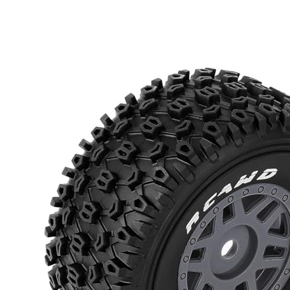 RCAWD Mojave Grom & 1/16 Slash 4X4 Pre-Glued Wheel Tire Set, Balance Grip & Durability Nylon Rubber 12mm Hex Adapter 4mm for Traxxas & ARRMA Upgrades Part All Terrain Adaptation 4pcs Titanium - color: Titanium