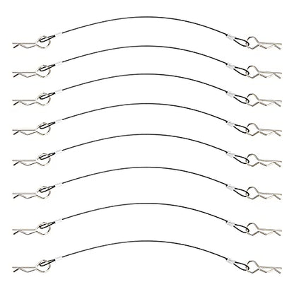 8Pack ShareGoo Metal Clip R Pin Rod with Steel Anti-Lost Rope RC Body Shell Clip Wire Compatible with 1/8 1/10 Traxxas HSP Arrma Axial Redcat RC Car Truck Crawler (Black) - color: Black