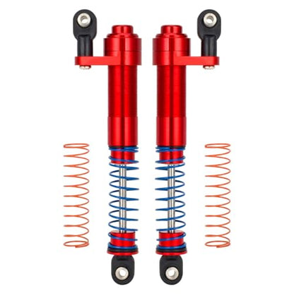 80-100mm Adjustable Threaded Oil Shocks for 1/10 RC Crawler SCX10 TRX4 D90 | CNC aluminum body with offset cap Dampers.Fits for Axial Capra VS4-10 90046 Tamiya LCG Cheater rigs.RC Car Upgrade Parts. - color: Red