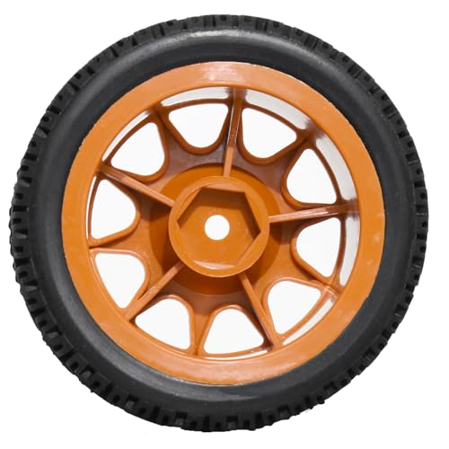 REDSPIDER 12mm Hex RC Wheels and Tires Nylon Wheel Rims OD68mm Rubber Tires Compatible with Tamiya TT01 TT02 XV01 HSP HPI Kyosho Traxxas WLtoys 1/10 1/12 On-Road Touring Car (Brown) - color: Brown