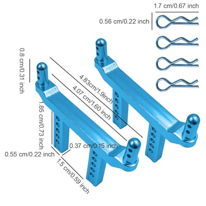 2 Pieces of 1/16 Scale RC Body Post Mounting Kit, Replacement Body Shell for Model 16101 16103, Modified DIY, Blue - color: Blue