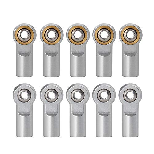 QUE-T 10pcs Metal Link Rod End M4 Ball Joint Head for RC Crawler Car (Silver) - color: Silver