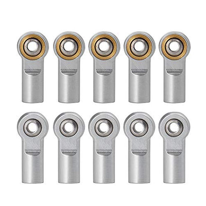QUE-T 10pcs Metal Link Rod End M4 Ball Joint Head for RC Crawler Car (Silver) - color: Silver