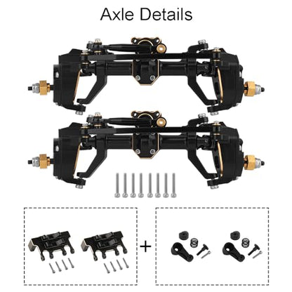Brass Assembled Car Chasiss Frame Kit with Axles Bumper Gearbox for Axial 1/24 AX24 4WS XC Crawler Truck Model RC Upgrade Parts