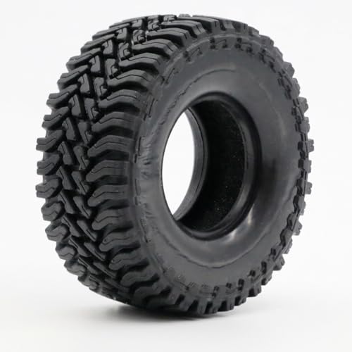 1.3” All-Terrain RC Tires for 1/18 1/24 TRX4M, Axial SCX24 / AX24, Redcat Ascent-18, FMS FCX24, 65 x 27 mm, 33 mm Inner Diameter, Foam Inserts, 4 pcs, Black