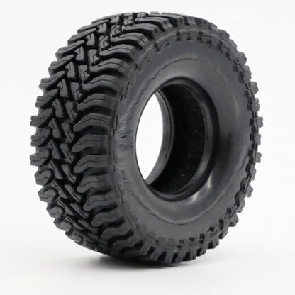 1.3” All-Terrain RC Tires for 1/18 1/24 TRX4M, Axial SCX24 / AX24, Redcat Ascent-18, FMS FCX24, 65 x 27 mm, 33 mm Inner Diameter, Foam Inserts, 4 pcs, Black