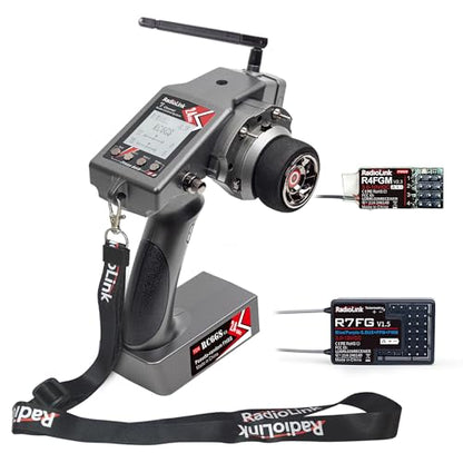 Radiolink RC6GS V3 2.4Ghz 7 Channels RC Transmitter and Receiver R7FG&R4FGM Gyro RX Volt Telemetry Long Range, Surface Radio Controller for RC Car Boat Crawler Truck Buggy Mini Car
