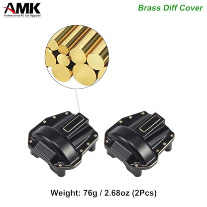 AMK SCX10 III Brass Diff Cover 76g 1/10 Capra Portal Axle Differential Housing Front Rear Set for RC Crawler Axial SCX10 Pro UTB10 Upgrades AR45P