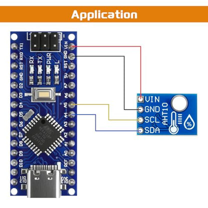 AHT10 Temperature and Humidity Sensor Module 10pcs | High Precision, I2C Communication, Replace DHT11 SHT20 AM2302