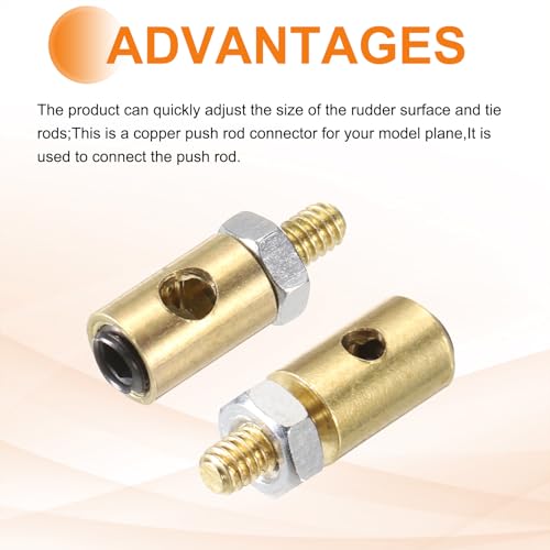 MECCANIXITY Linkage Stoppers Connecting Servo Arm, Push Rod with Nut and Screw for RC Airplane, D4x1.6mm D4x2.1mm 10 Pcs - size: D4x1.6mm; D4x2.1mm