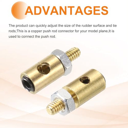 MECCANIXITY Linkage Stoppers Connecting Servo Arm, Push Rod with Nut and Screw for RC Airplane, D4x1.6mm D4x2.1mm 10 Pcs - size: D4x1.6mm; D4x2.1mm