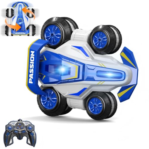 High Speed Drift Remote Control Stunt Deformation Car, Birthday Gifts, for Boys and Girls 4-16 Years Old (Sky Blue) - color: Sky Blue