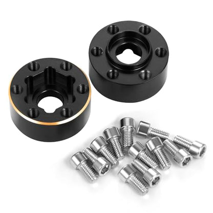 4Pcs RC Brass Weights 12mm Hex Hub Extended Adapters Widen 9mm Counterweights for 1.9inch Beadlock Wheel Rim Compatible with Axial SCX10 90046 Redcat TRX4 Gen7 D90 CC01 1/10 RC Crawler (9mm) - color: 9mm