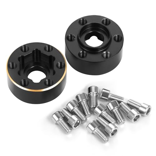 4Pcs RC Brass Weights 12mm Hex Hub Extended Adapters Widen 9mm Counterweights for 1.9inch Beadlock Wheel Rim Compatible with Axial SCX10 90046 Redcat TRX4 Gen7 D90 CC01 1/10 RC Crawler (9mm) - color: 9mm