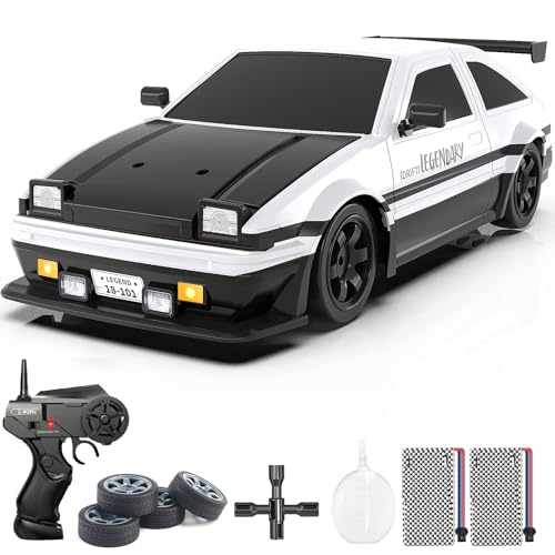 Mostop Remote Control Car 1:16 RC Drift Car with Spraying, 2 Batteries, LED Lights, 18KM/H High Speed RC Car for Drifting and Racing, RC Sport Racing Cars Model Vehicles for Kids Boys Birthday Gift