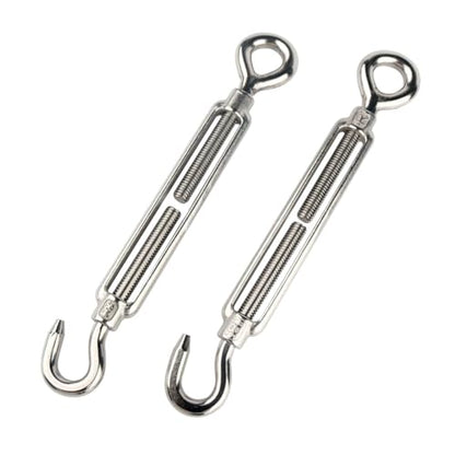 10Pcs M8 Hook & Eye Turnbuckle Heavy Duty Tensioner Adjustable Shade Sail Hardware for Tightening Up Metal Cable Wire 5/16" - style: M8 Hook & Eye