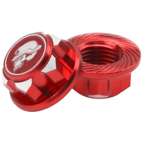 17mm Hex Wheel Nuts Adapter Dustproof Caps 1.25 Thread Compatible with Traxxas X-Maxx Summit E-Revo HPI HSP Losi Kyosho Tamiya Himoto 1/8 RC Buggy Car (Red) - color: Red