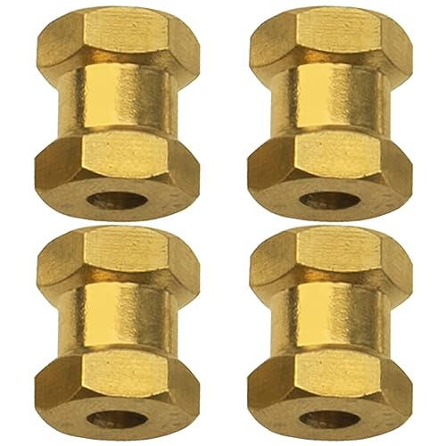 ShareGoo RC Hex Hub 12mm Brass Wheels Hex Drive Hub Extension Adapter Combiner Compatible with Axial SCX10 90046 90047 RC4WD D90 Wraith 1/10 RC Crawler Car (15mm Length)