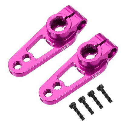 MECCANIXITY Aluminum Alloy 25T Steering Servo Single Sided Pink Arm Horn for DIY RC Car/Boat/Airplane Boat Accessories 2 Pcs - color: Pink