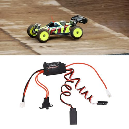 30A RC Brushed ESC Electronic Speed Controller 2 Output Dual Brake ESC with Red White Lights for 1/18 1/24 1/28 RC Cars