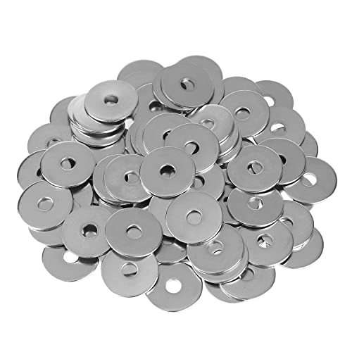 HELIFOUNER 50 Pieces M6x25x1.5mm Fender Washers, 304 Stainless Steel Large Fender Washers, Inner Diameter 6mm, Outer Diameter 25mm, Thickness 1.5mm - size: M6x25x1.5mm