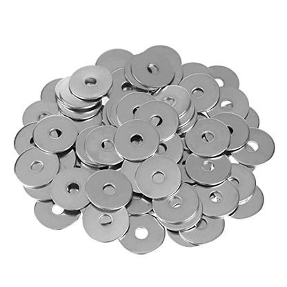 HELIFOUNER 50 Pieces M6x25x1.5mm Fender Washers, 304 Stainless Steel Large Fender Washers, Inner Diameter 6mm, Outer Diameter 25mm, Thickness 1.5mm - size: M6x25x1.5mm