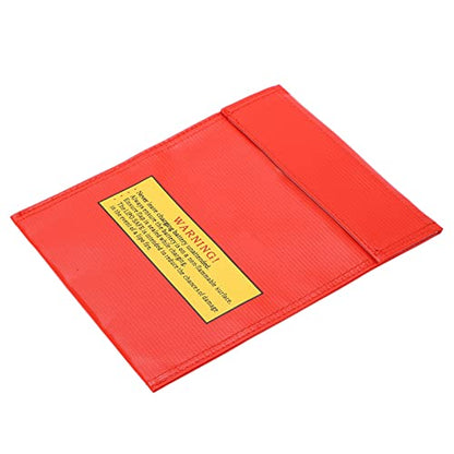 Alomejor RC Lipo Battery Bag Fire Storage for Charging Compatible with Various Aircraft Batteries 18x23cm (Red) - size: Red