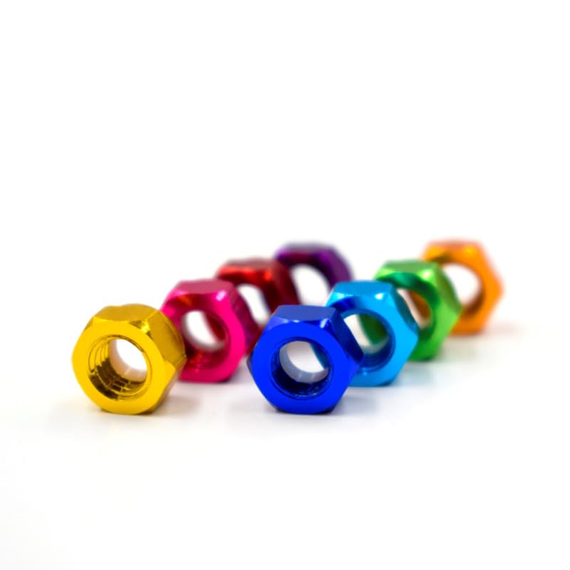 6063 Aluminum Alloy Nylon Anti-loosening nut 10 Pieces Anti-loosening Removal nut CNC Aluminum Locking nut M2 M3 M4 M5 M6 M8 （Gold,M6x1.0=10pcs） - color: gold, size: M6x1.0=10pcs