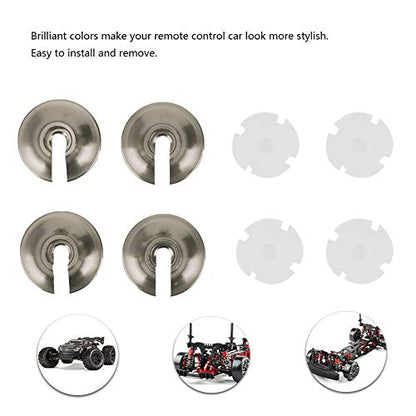 VGEBY 4Pcs Spring Retainers, Light Weight Aluminum Shock Retainers with Piston Heads RC Car Upgrade Accessory Fit for TRXXAS Slash 2WD RC Car Upgrade Accessory 3768(BT Color)