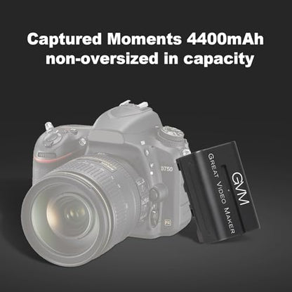 GVM 2 Packs NP-F750 Replacement Batteries 7.2V 4400mAh with Dual Travel Chargers, Compatible with NP-F550/570/750/770/960/970/DCR/DSR/HDR/FDR/HVR/HVL Camera Camcorder LED Video Light Slider Monitor