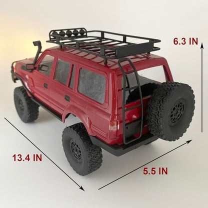HLSFWDRIVE WPL C54-1 RC Crawler 1/16 RC Truck Off Road RTR | RC Rock Crawler 4x4 All Terrain Proportional Control 260 Motor Upgraded Chassis Counter Rotating Gearbox Hobby Toy Adult