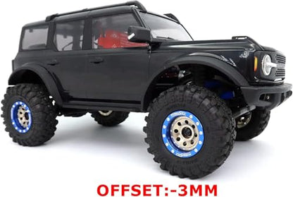 Heavy 1.0 Beadlock Wheels Weight 21g/Rim, Adjustable Offset RC 1.0 Wheels for 1/18 Traxxas TRX4M & 1/24 Axial SCX24 90081 Crawler, (4-Pack) - color: Blue & Champagne