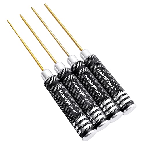HobbyPark RC Hex Driver Set 1.5mm 2.0mm 2.5mm 3.0mm 4pcs Hex Allen Screwdriver Kit, Screw Tray, Wrench Tool Kit for Multi-Axis FPV Racing Drone RC Quadcopter Helicopter Car Models