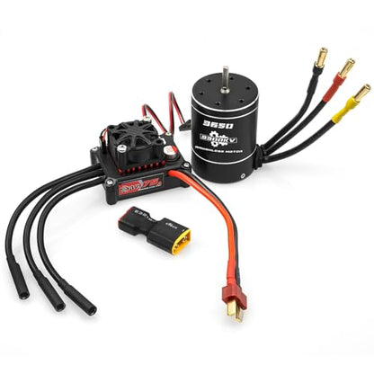 2-3S Splash-Proof Brushless Power Combo 75/480A BEC 6V/2A ESC 3650 3.175mm Shaft 3300KV for Traxxas Maxx Slash Rustler 4X4 VXL ARRMA Senton Granite 3S BLX Losi, High-Speed Car(3300, RPM)